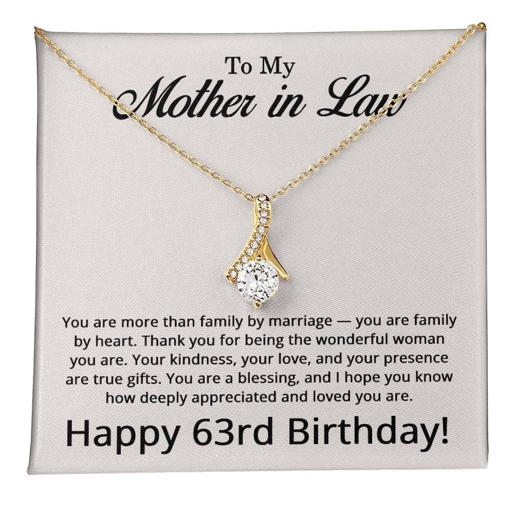 63rd Birthday Gifts for Mother in Law - To My Mother in Law Necklace