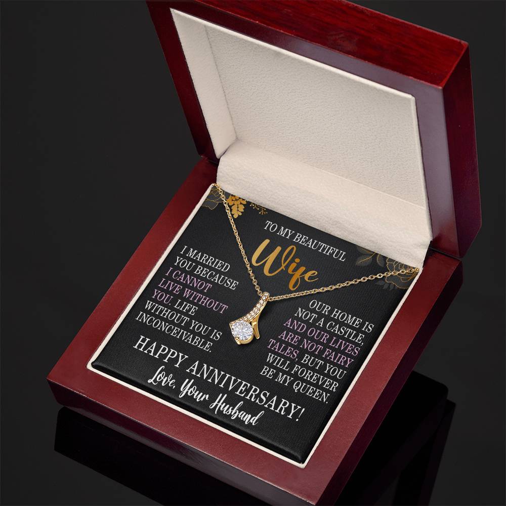 Anniversary Necklace for Wife Anniversary Gifts for Women I Cannot Live Without You Wife Alluring Beauty Necklace