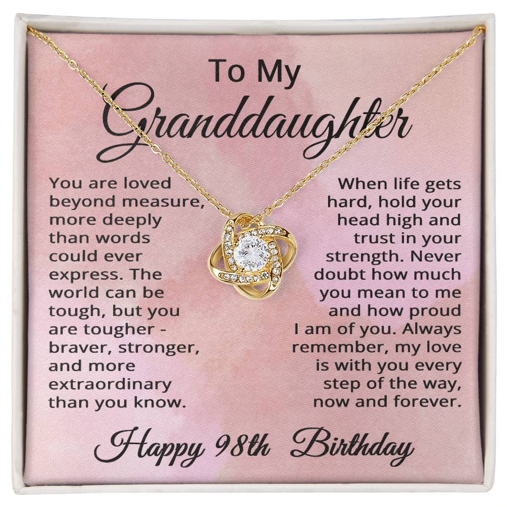 98th Birthday Gifts for Granddaughter Happy 98th Birthday Necklace Jewelry 98 Years Old Birthday Gift