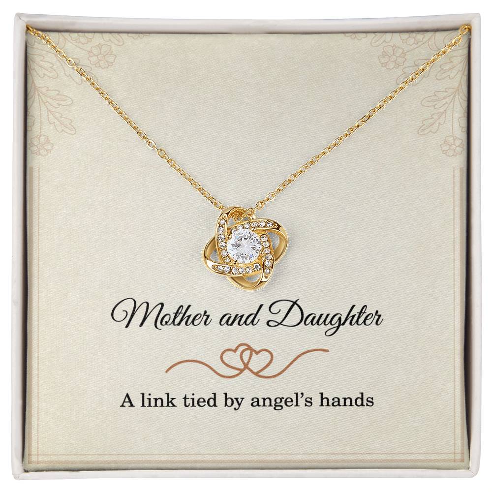 Mother’s Day Gift for Daughter – Mother and Daughter Love Knot Pendant for Birthday or Christmas – A Link Tied by Angels Hands