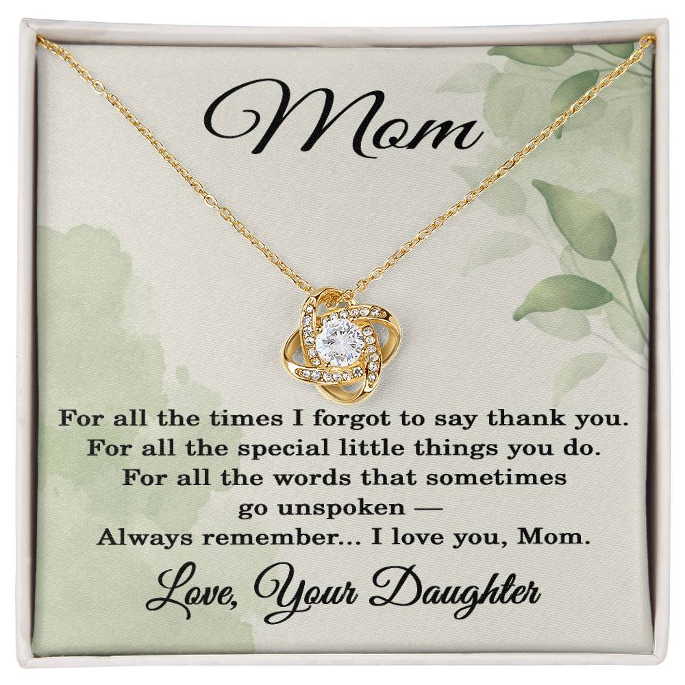 Mom Necklace from Daughter - Mom Birthday Gift from Daughter - Jewelry for Mothers from Daughter