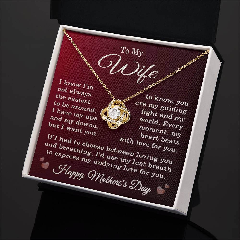 To My Wife Mother’s Day Necklace with Message Card – Romantic Pendant Gift for Wife