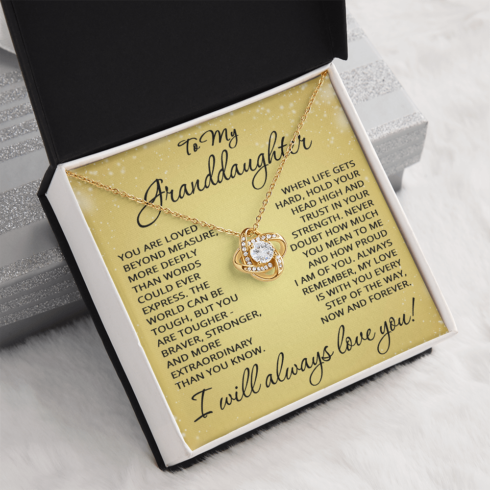Granddaughter Gift To My Granddaughter Necklace from Grandpa Grandma Grandparents for Graduation Christmas Birthday Love Knot Pendant