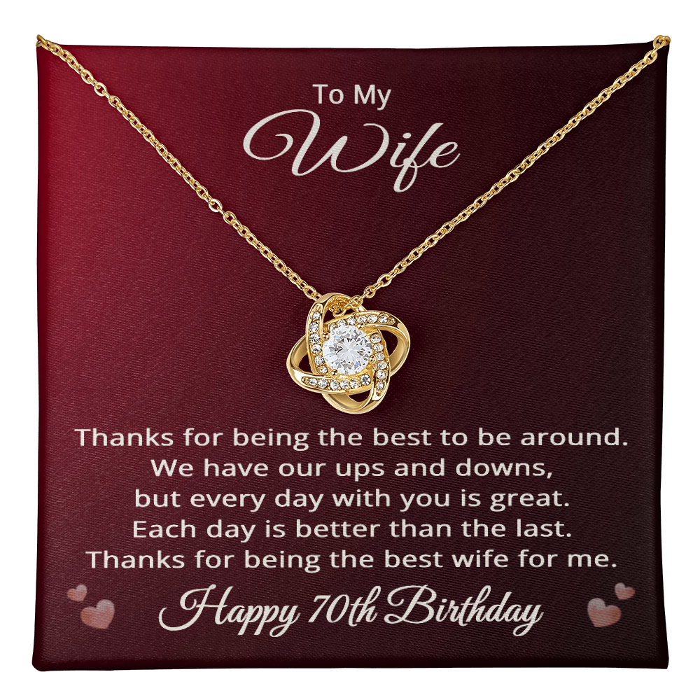 70th Wedding Anniversary Necklace for Wife - Love Knot Pendant Necklace