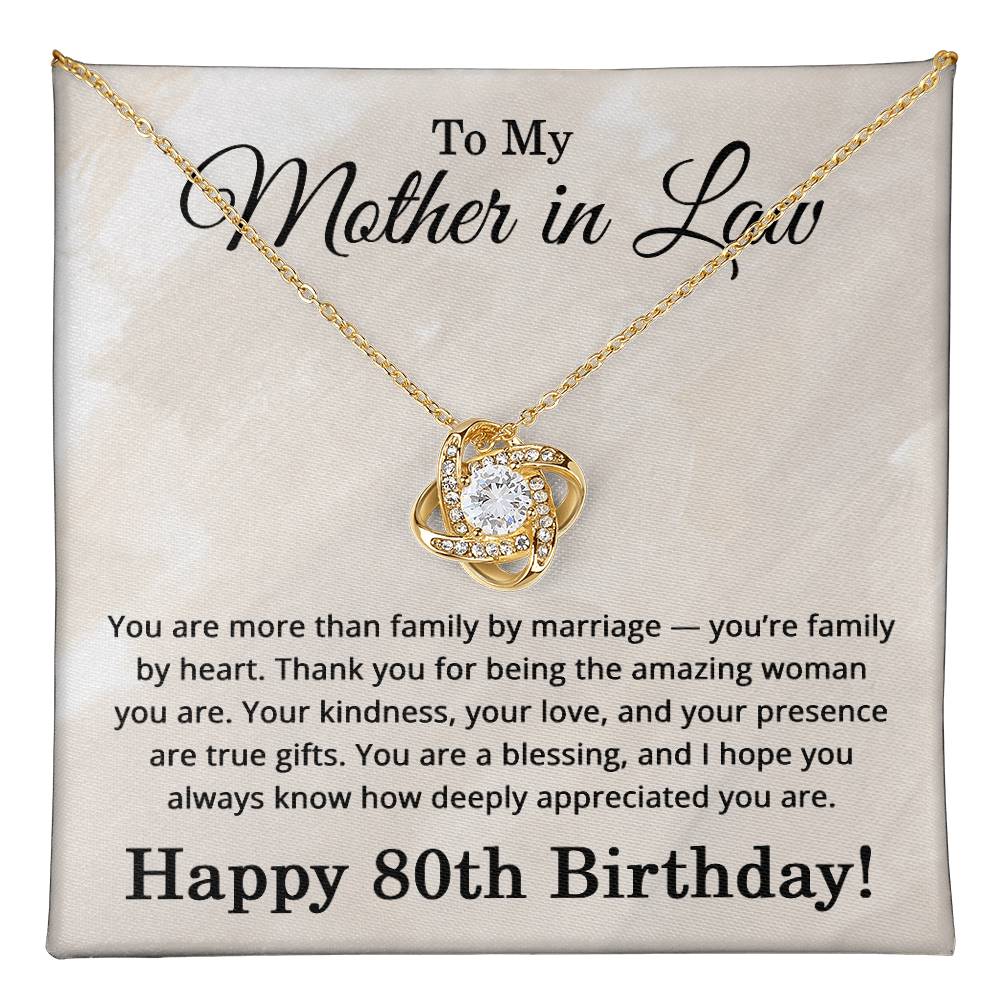 80th Birthday Gifts for Mother in Law - 80th Birthday Necklace for Mother-in-Law - To My Mother in Law Necklace