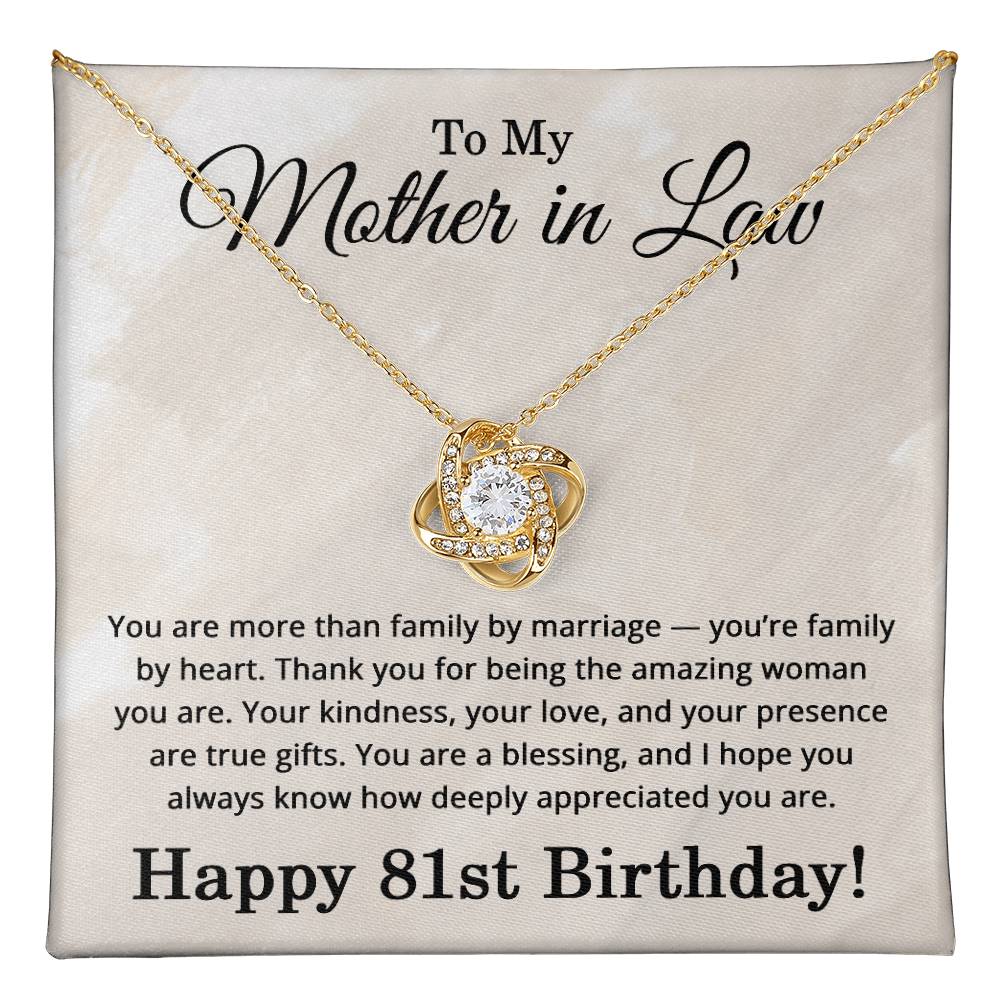 81st Birthday Gifts for Mother in Law - 81st Birthday Necklace for Mother-in-Law - To My Mother in Law Necklace