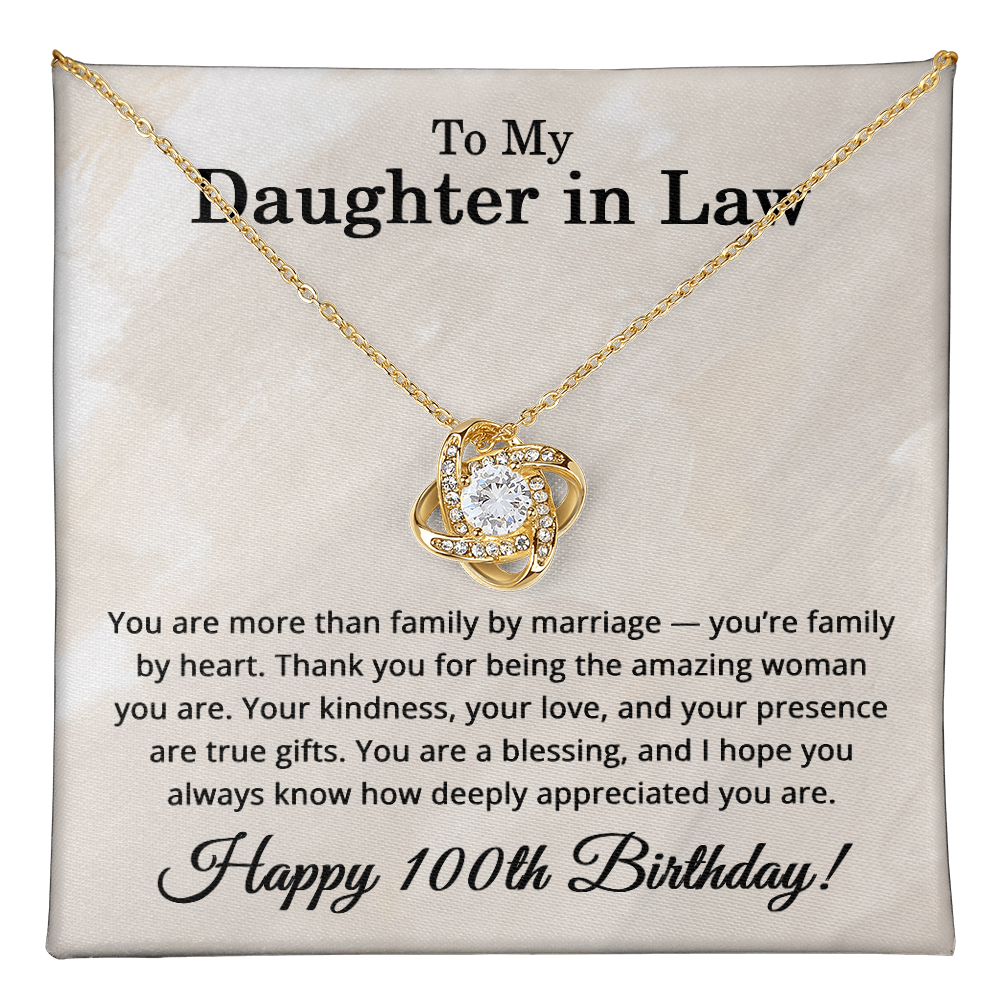 100th Birthday Gifts for Daughter in Law - To My Daughter in Law Necklace