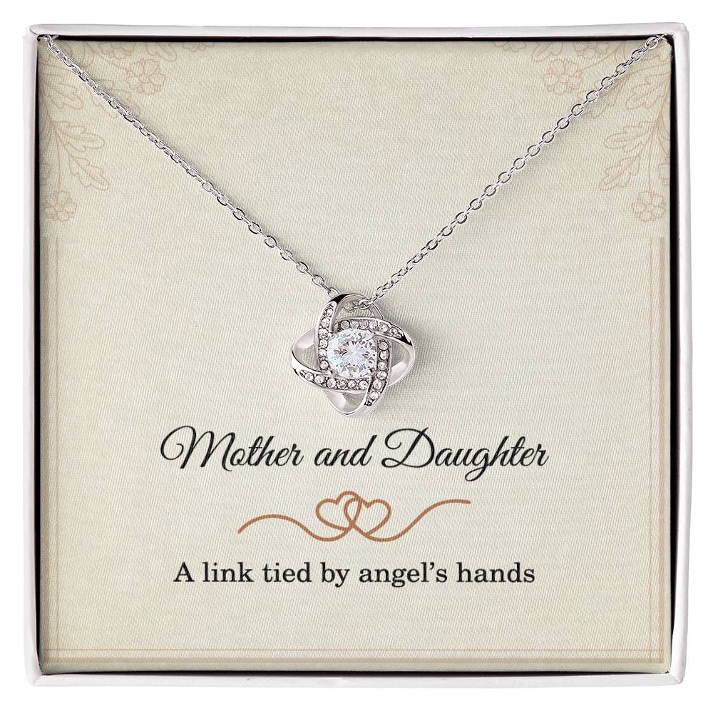 Mother’s Day Gift for Daughter – Mother and Daughter Love Knot Pendant for Birthday or Christmas – A Link Tied by Angels Hands