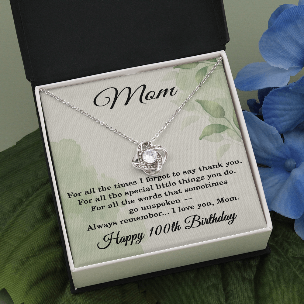 100th Birthday Gifts for Mom - 100th Birthday Necklace for Mom - Happy 100th Birthday Jewelry for Mothers