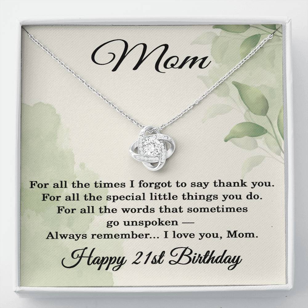 21st Birthday Gifts for Mom - 21st Birthday Necklace for Mom - Happy 21st Birthday Jewelry for Mothers