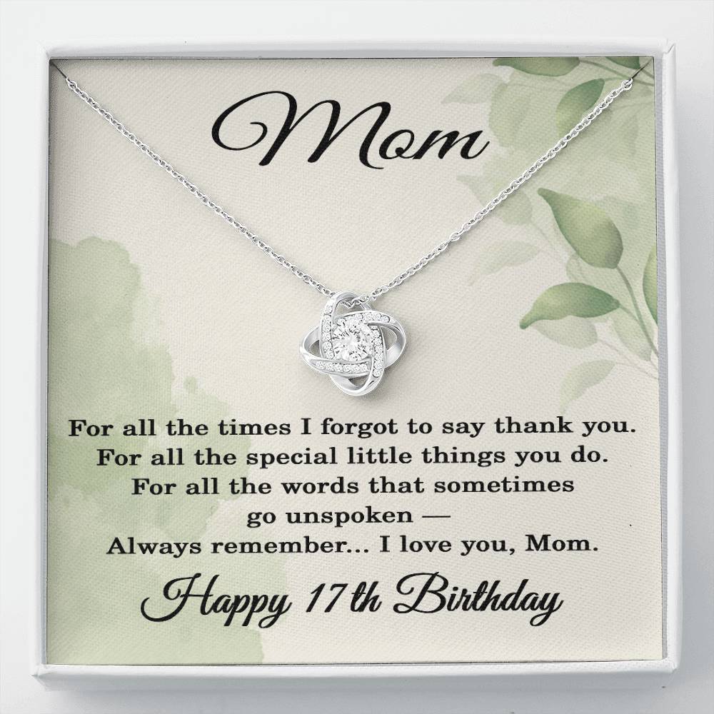 17th Birthday Gifts for Mom - 17th Birthday Necklace for Mom - Happy 17th Birthday Jewelry for Mothers