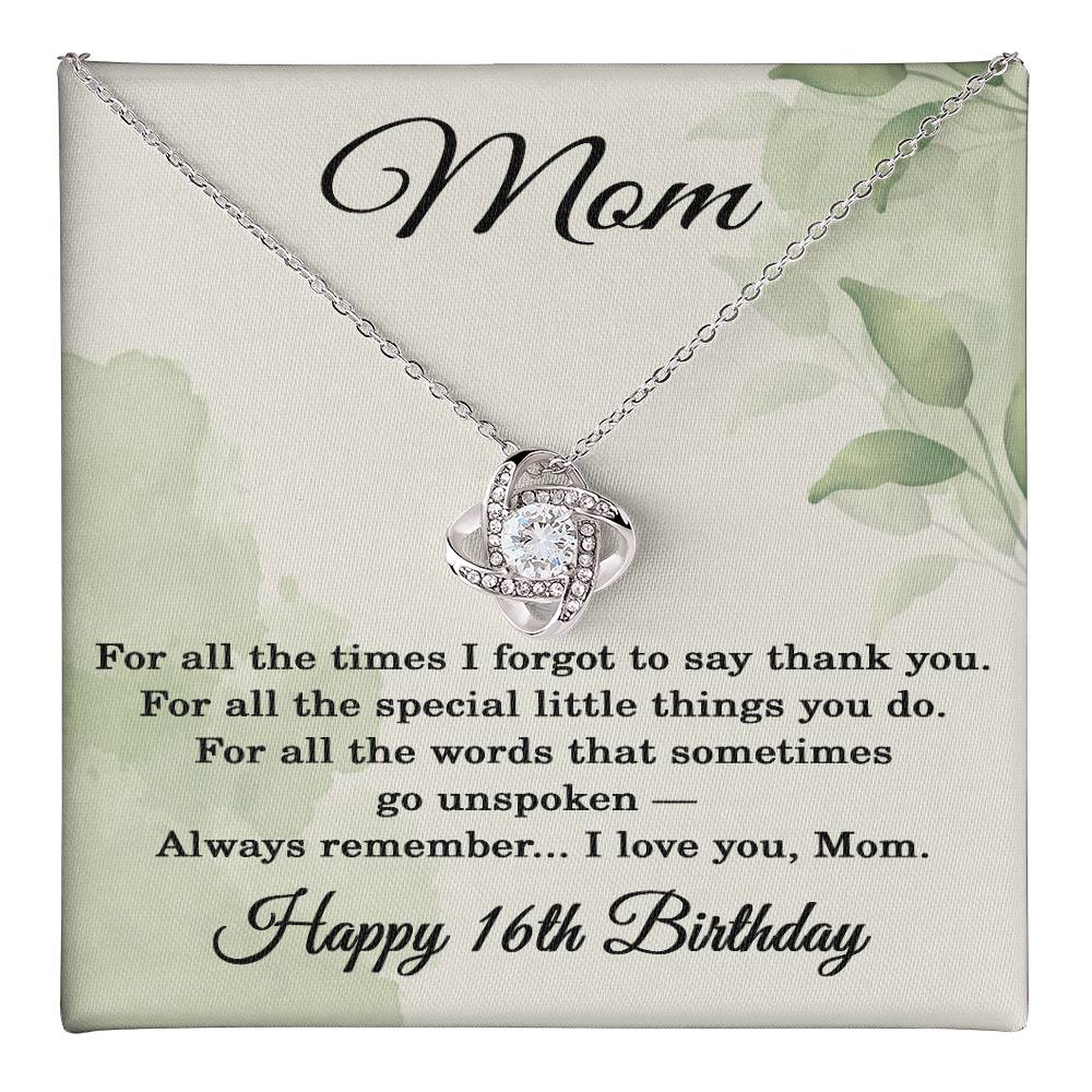 16th Birthday Gifts for Mom - 16th Birthday Necklace for Mom - Happy 16th Birthday Jewelry for Mothers