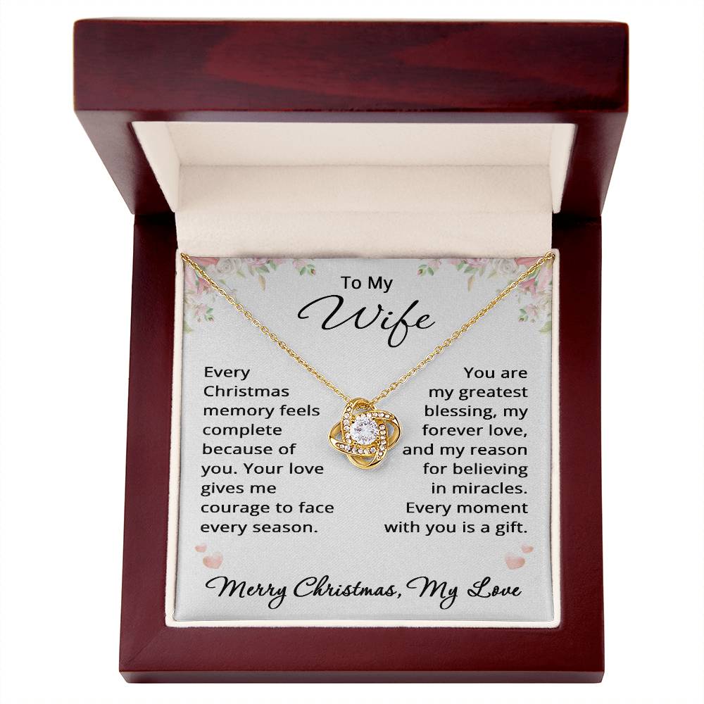 Christmas Gift for Wife from Husband Jewelry To My Wife Necklace Romantic Forever Love Blessings Gift For Her Love Knot Pendant