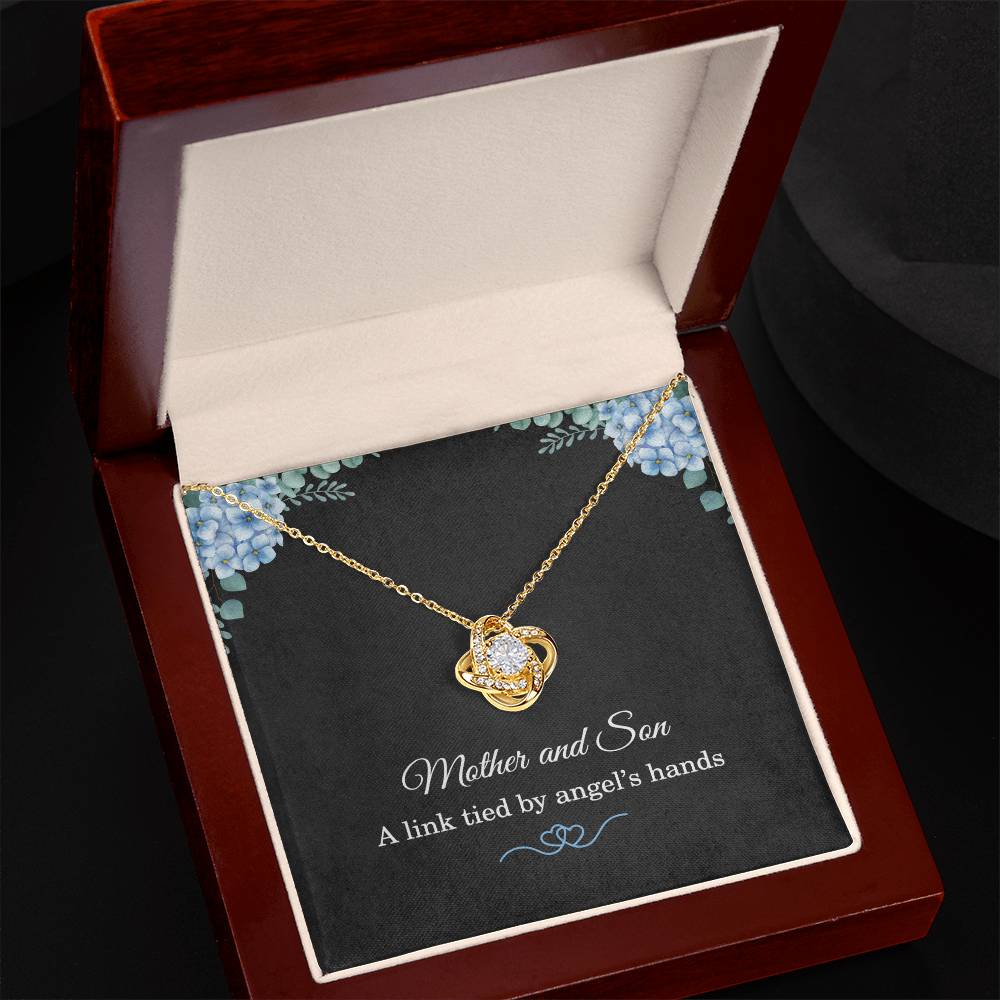 Mother’s Day Gift from Son – Mother Necklace from Son for Birthday or Christmas – A Link Tied by Angels Hands