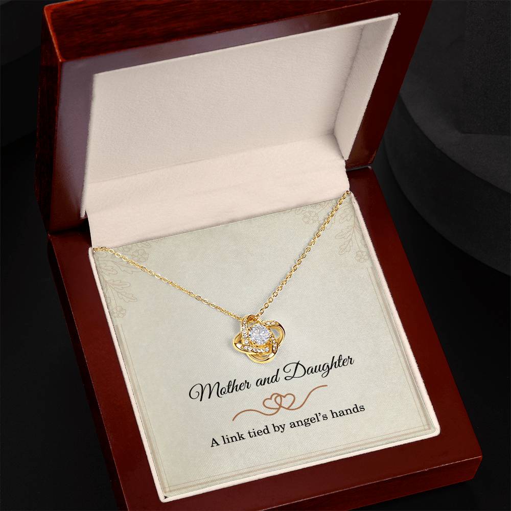 Mother’s Day Gift for Daughter – Mother and Daughter Love Knot Pendant for Birthday or Christmas – A Link Tied by Angels Hands