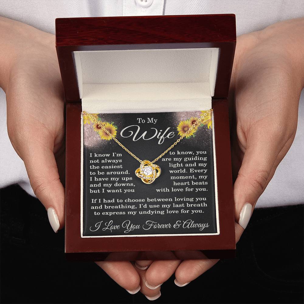 To My Wife Necklace from Husband with Flowers