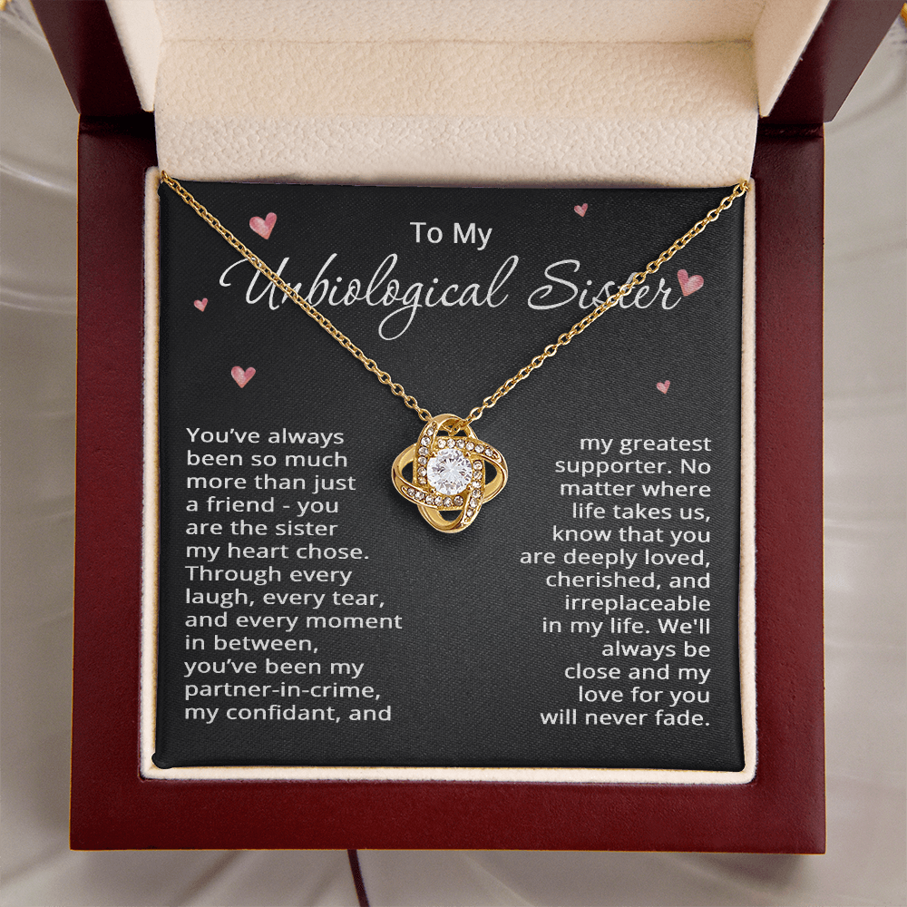 To My Unbiological Sister Necklace for Women Best Friend Gifts for Christmas Bestie Birthday Step Sister Gift for Her Bonus Sister Friendship BFF Sister-in-Law Gift