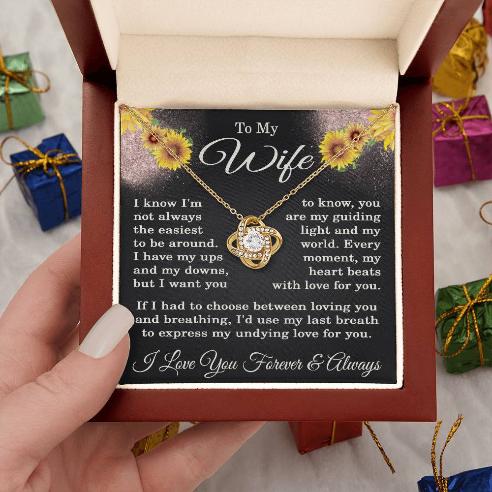 To My Wife Necklace from Husband with Flowers