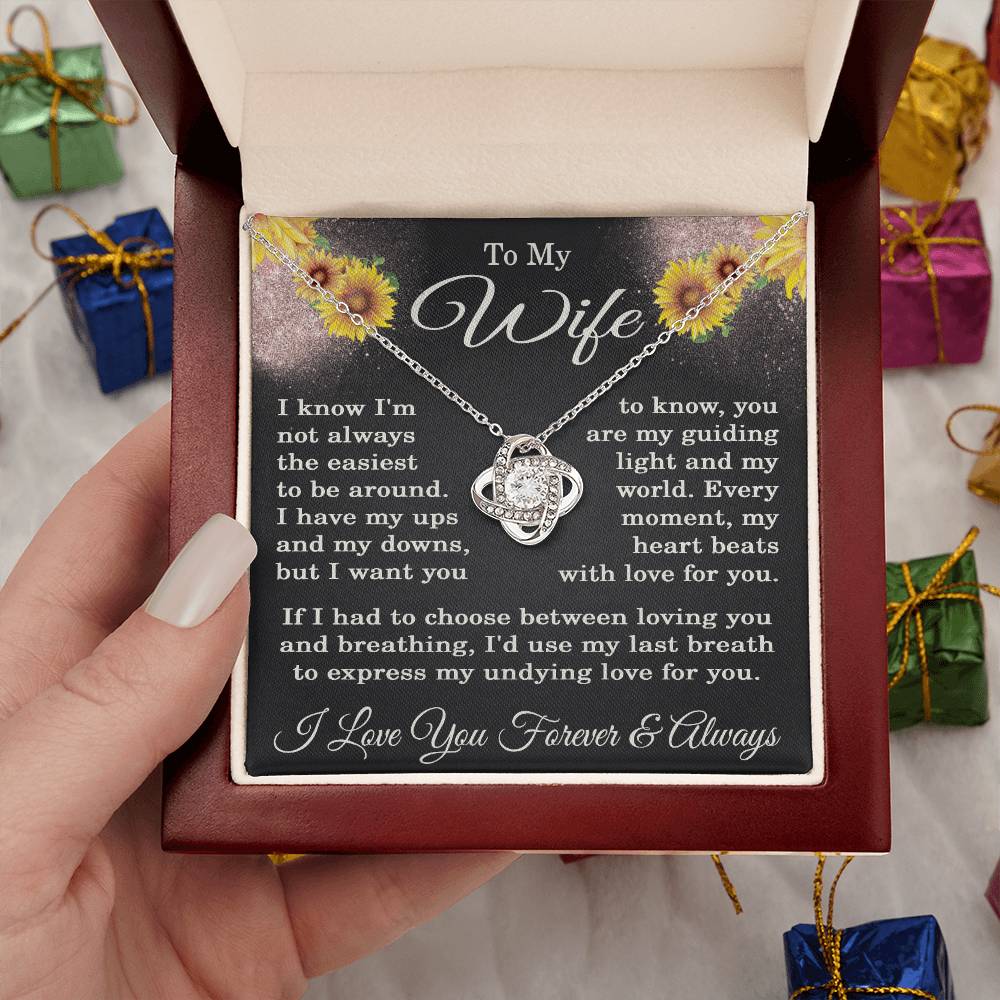 To My Wife Necklace from Husband with Flowers