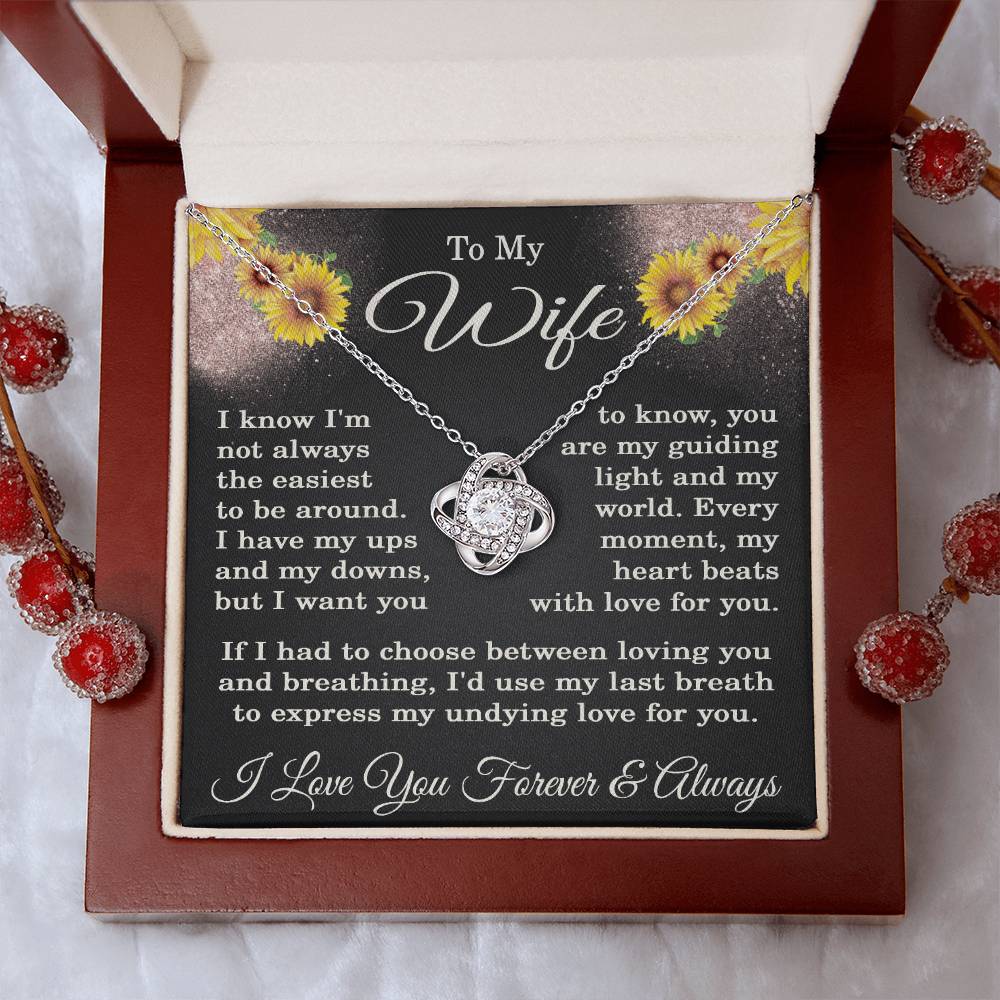 To My Wife Necklace from Husband with Flowers