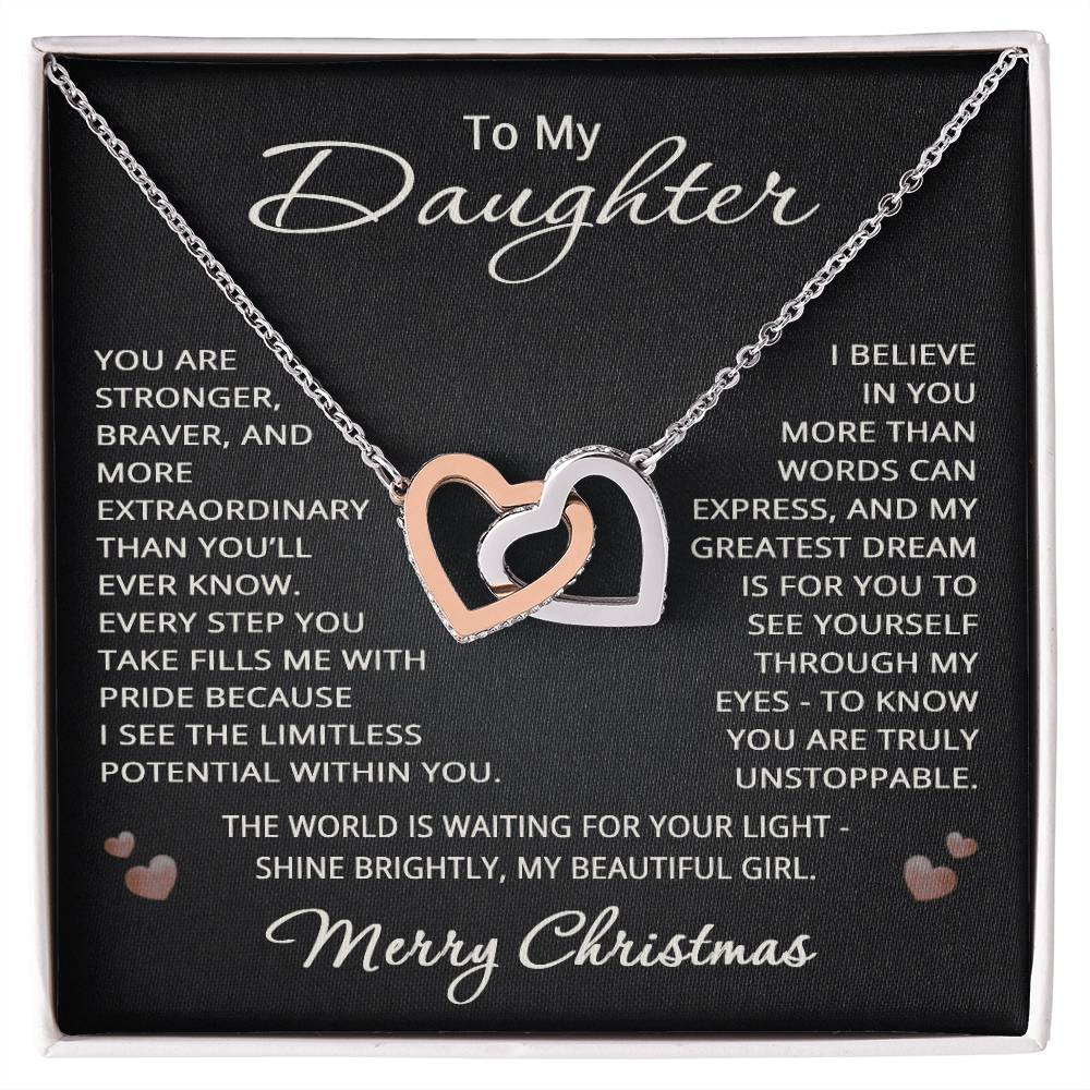 Merry Christmas Gifts from Mom Dad for Daughter Merry Christmas Necklace Heart Pendant Jewelry