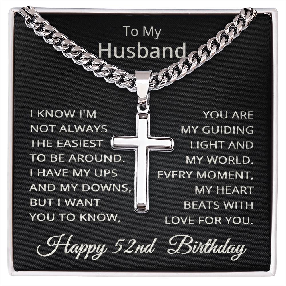 52nd Birthday Gifts for Husband Happy 52nd Birthday Necklace Jewelry 52 Years Old Birthday Gift