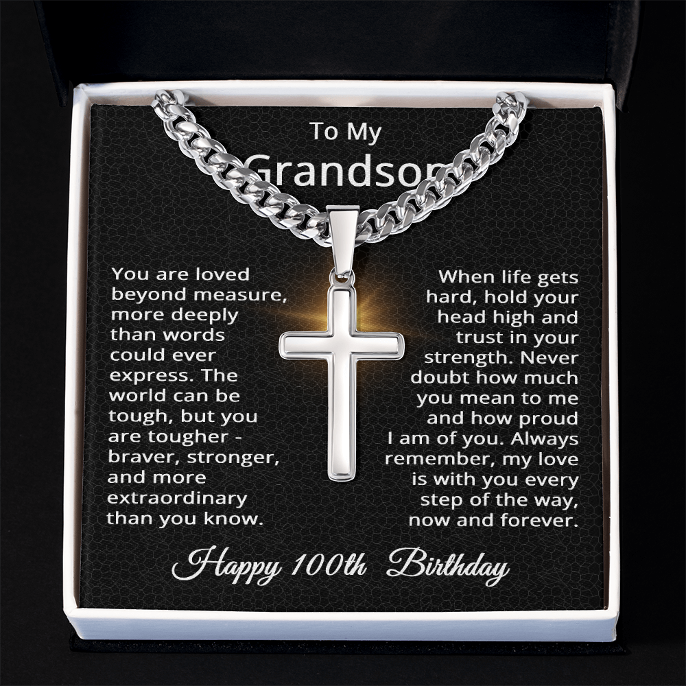 100th Birthday Gifts for Grandson Happy 100th Birthday Necklace Jewelry 100 Years Old Birthday Gift