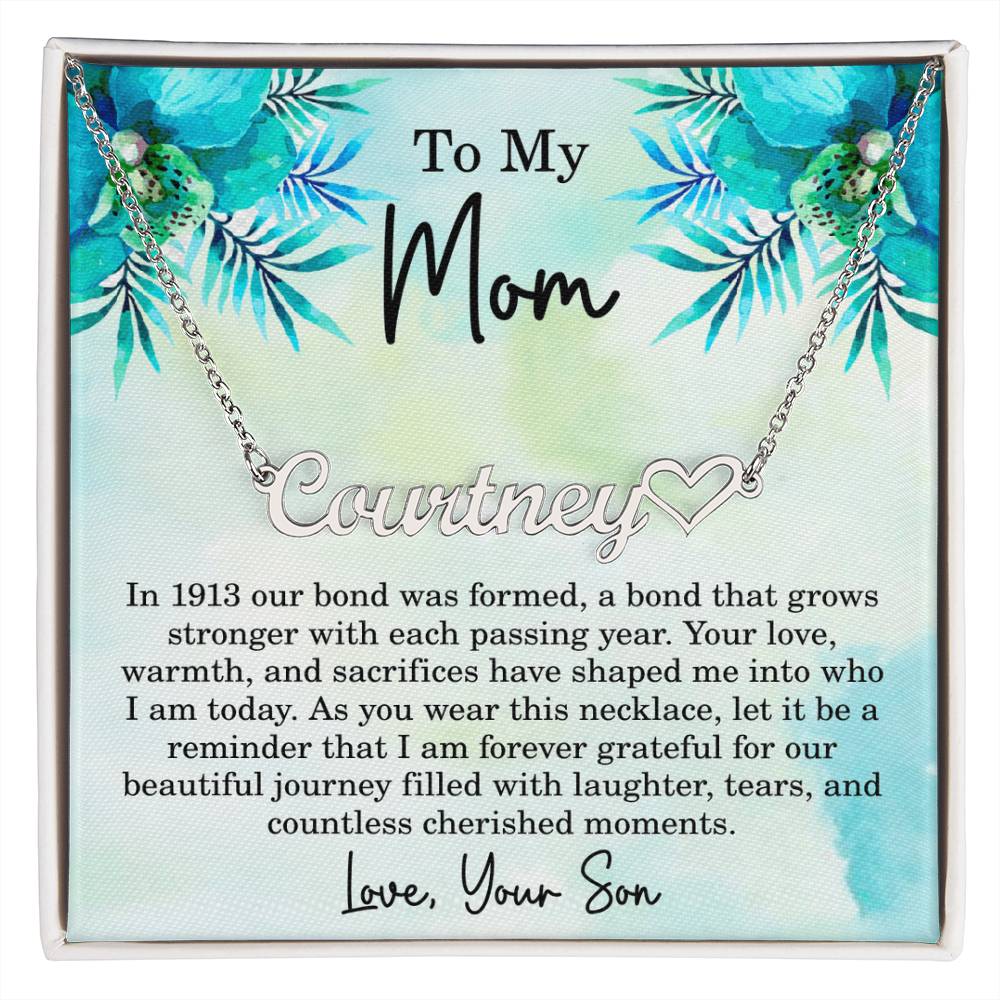 Mom Est 1913 Gift Ideas - Personalized Mothers Day Necklace - Custom Mom Jewelry - To My Mom Necklace from Son