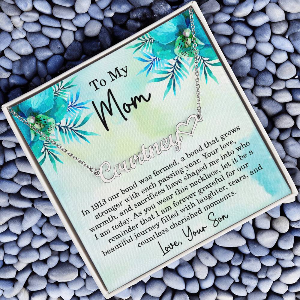 Mom Est 1913 Gift Ideas - Personalized Mothers Day Necklace - Custom Mom Jewelry - To My Mom Necklace from Son