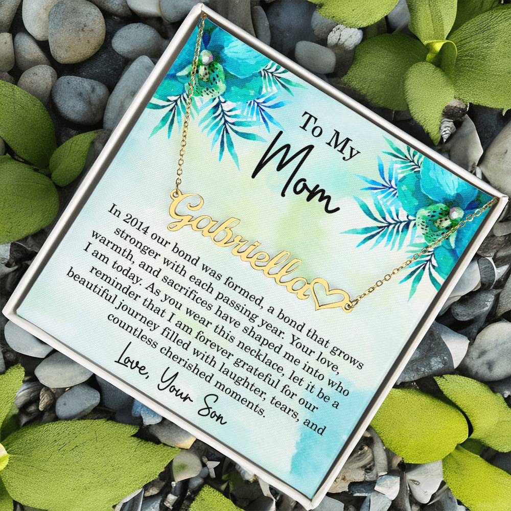 Mom Est 2014 Gift Ideas - Personalized Mothers Day Necklace - Custom Mom Jewelry - To My Mom Necklace from Son
