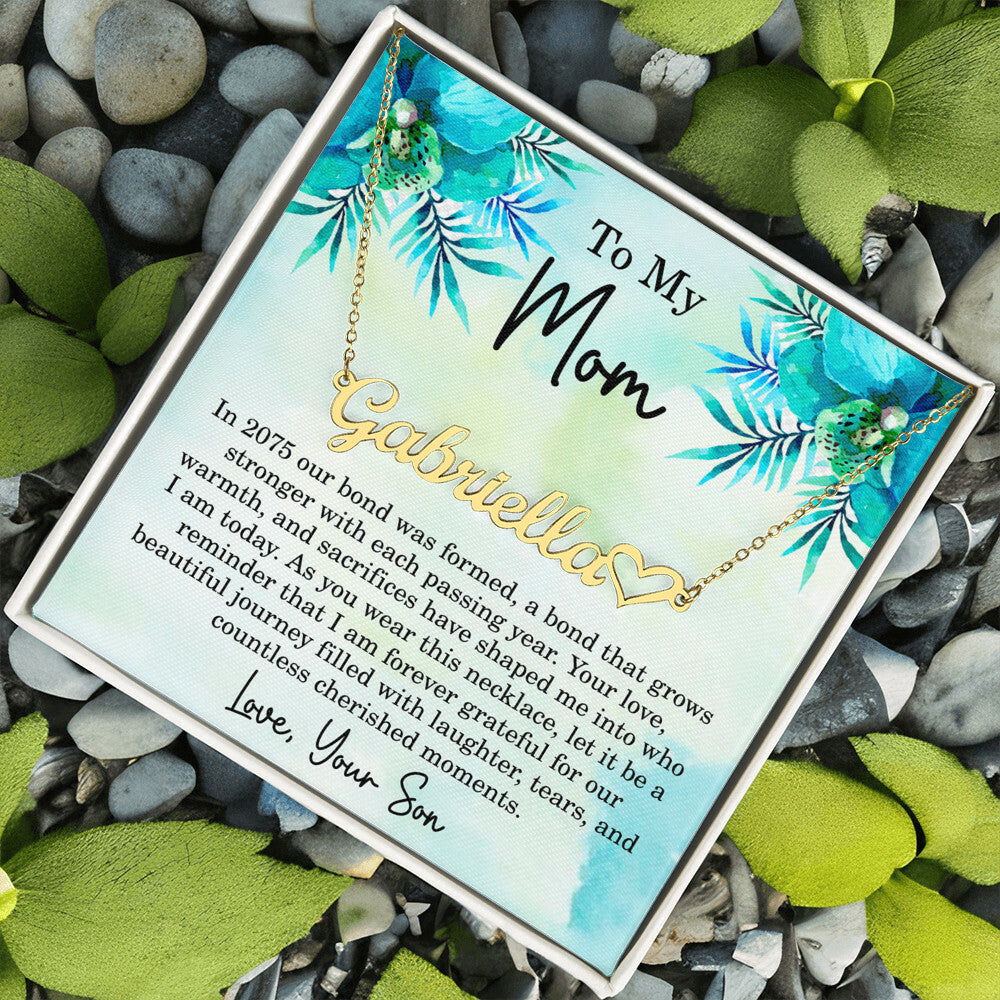 Mom Est 2075 Gift Ideas - Personalized Mothers Day Necklace - Custom Mom Jewelry - To My Mom Necklace from Son