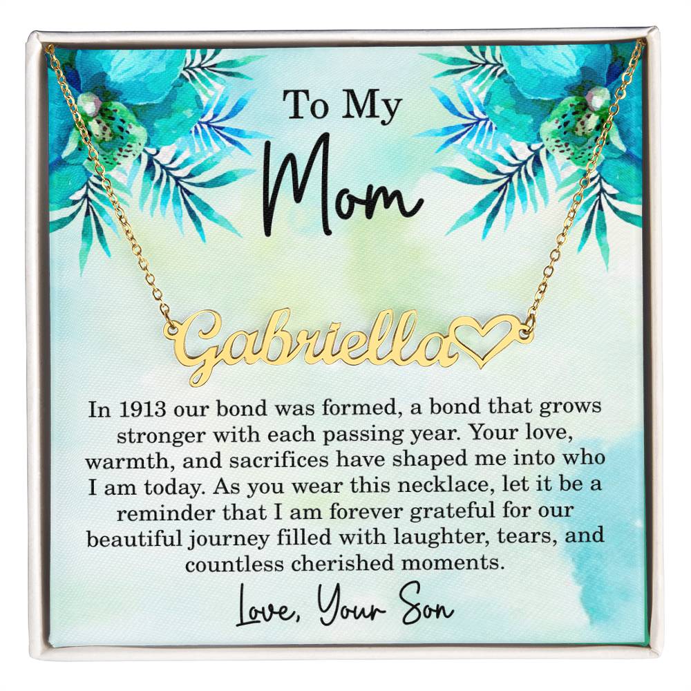 Mom Est 1913 Gift Ideas - Personalized Mothers Day Necklace - Custom Mom Jewelry - To My Mom Necklace from Son