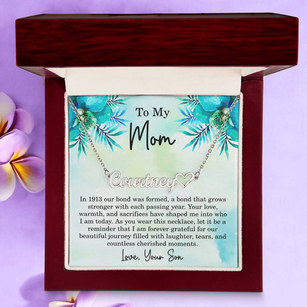 Mom Est 1913 Gift Ideas - Personalized Mothers Day Necklace - Custom Mom Jewelry - To My Mom Necklace from Son