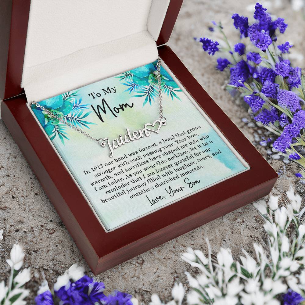 Mom Est 1913 Gift Ideas - Personalized Mothers Day Necklace - Custom Mom Jewelry - To My Mom Necklace from Son