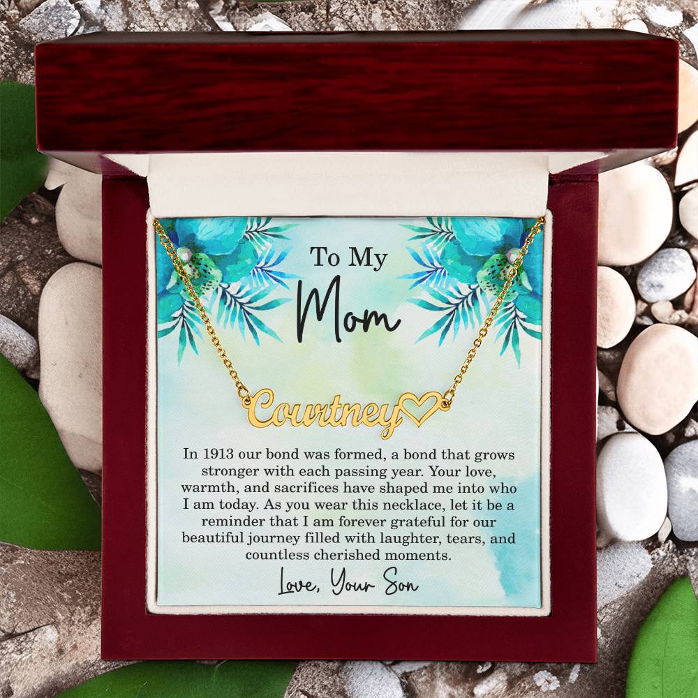 Mom Est 1913 Gift Ideas - Personalized Mothers Day Necklace - Custom Mom Jewelry - To My Mom Necklace from Son