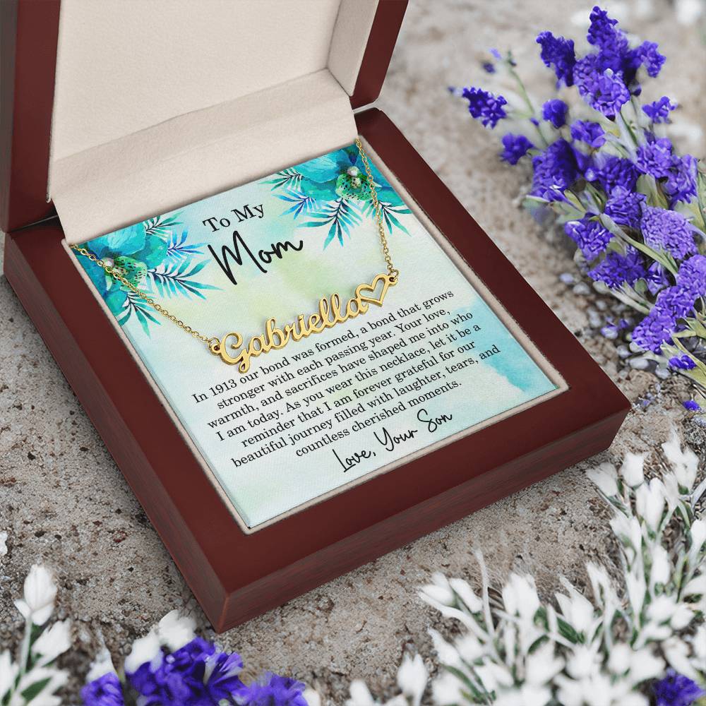 Mom Est 1913 Gift Ideas - Personalized Mothers Day Necklace - Custom Mom Jewelry - To My Mom Necklace from Son