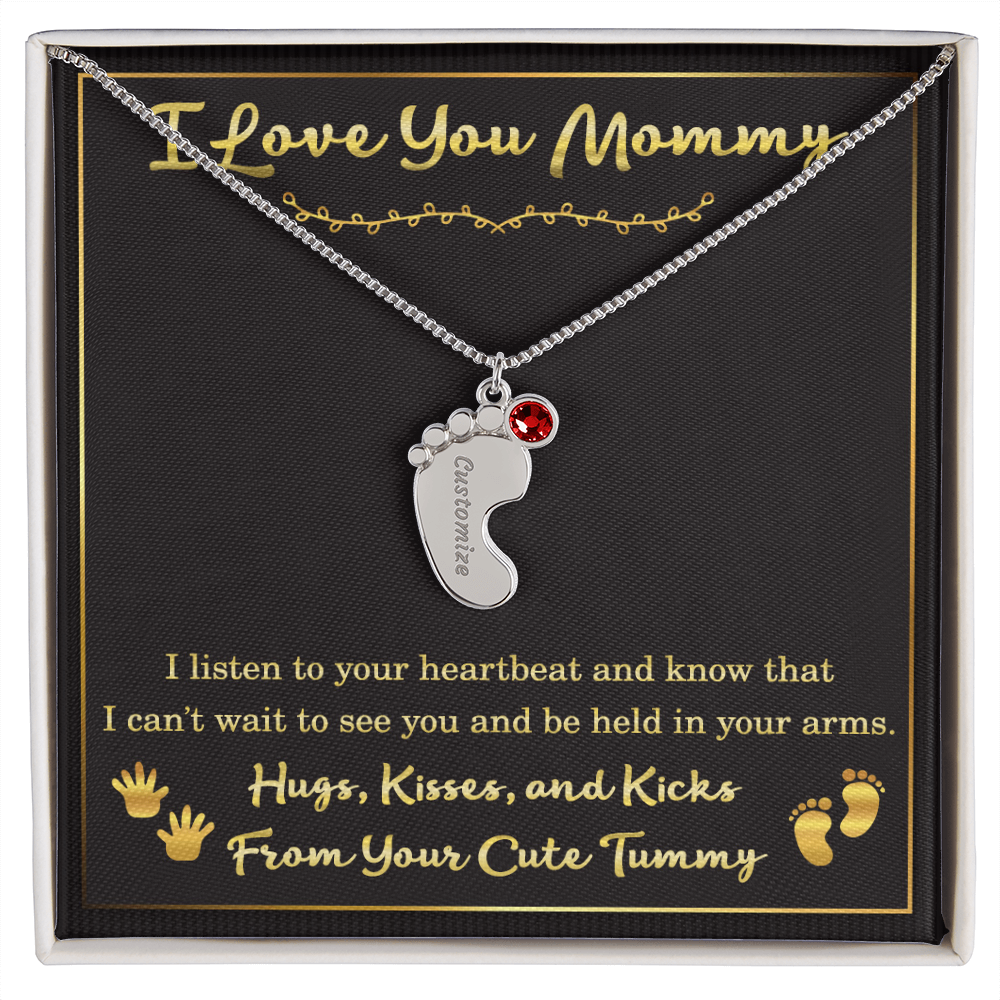 Personalized Mother’s Day Gift for Expecting Mom – Necklace from Tummy for New Mom – Gift for Women During Pregnancy