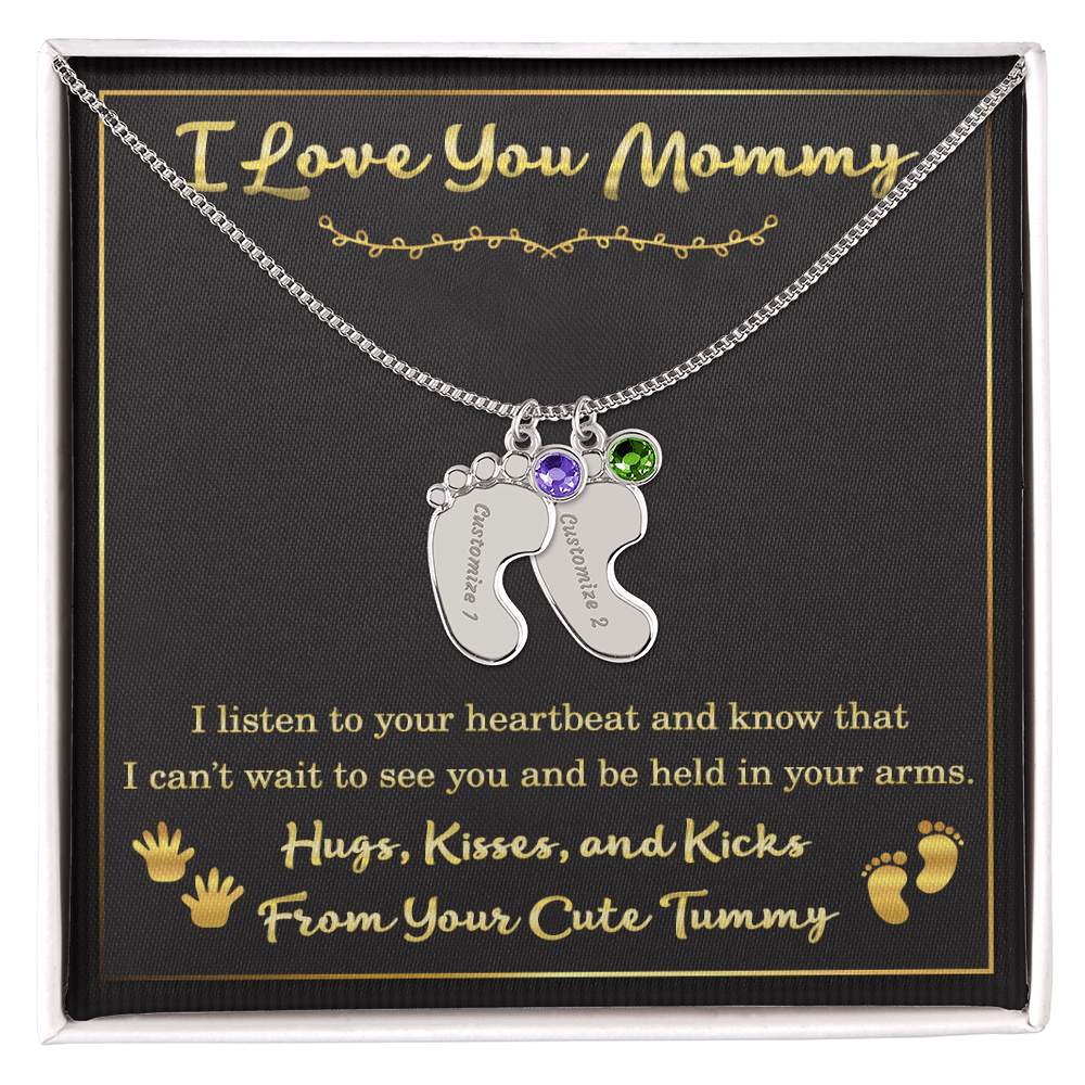 Personalized Mother’s Day Gift for Expecting Mom – Necklace from Tummy for New Mom – Gift for Women During Pregnancy
