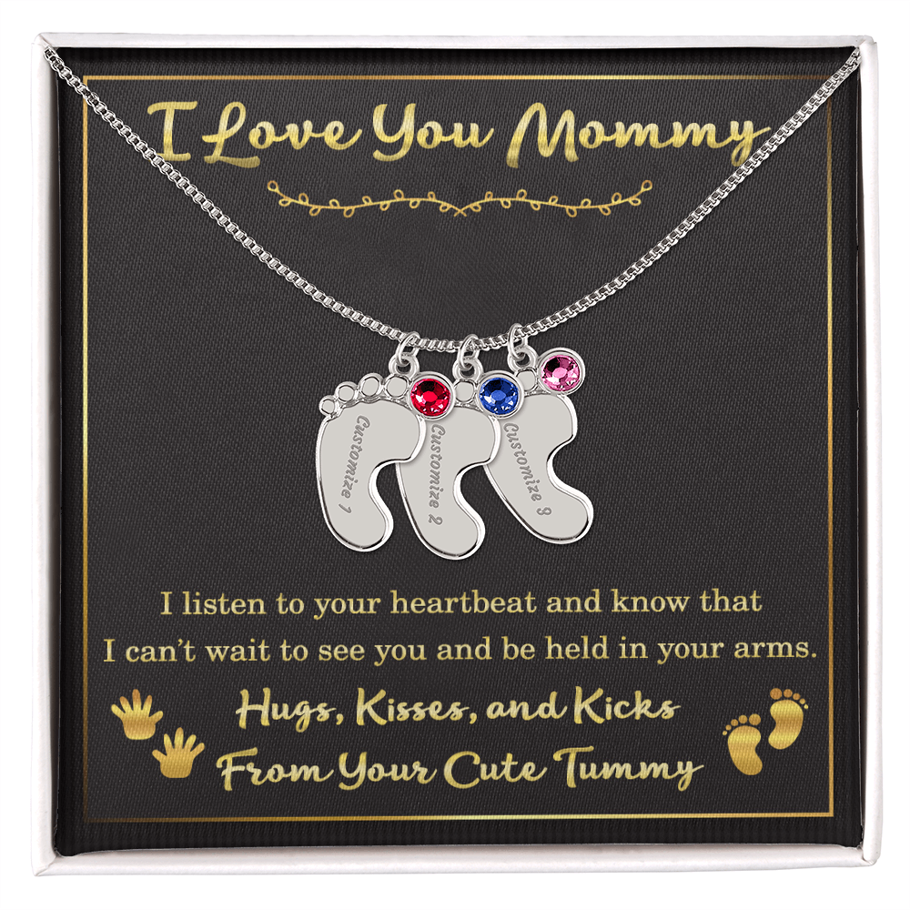 Personalized Mother’s Day Gift for Expecting Mom – Necklace from Tummy for New Mom – Gift for Women During Pregnancy