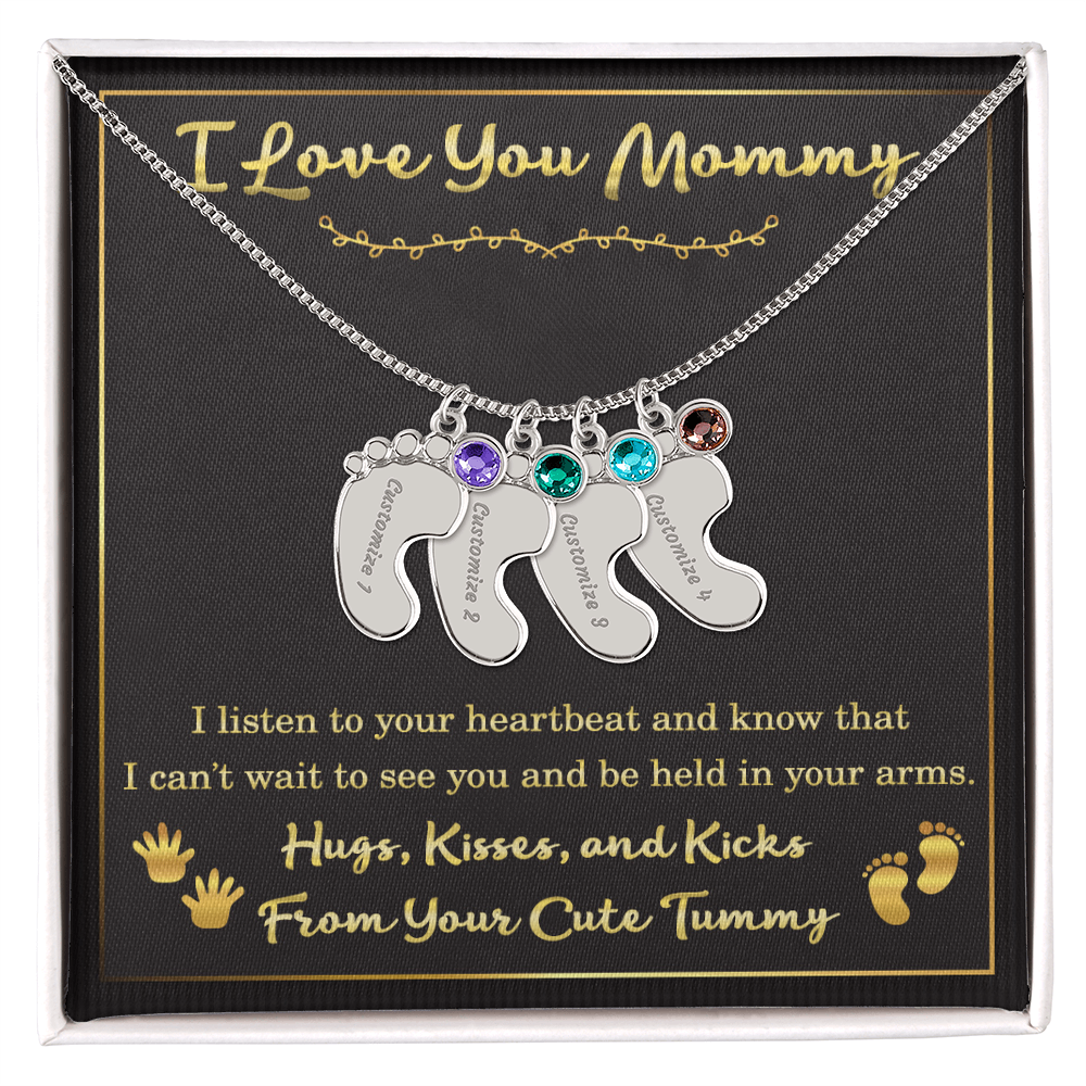 Personalized Mother’s Day Gift for Expecting Mom – Necklace from Tummy for New Mom – Gift for Women During Pregnancy
