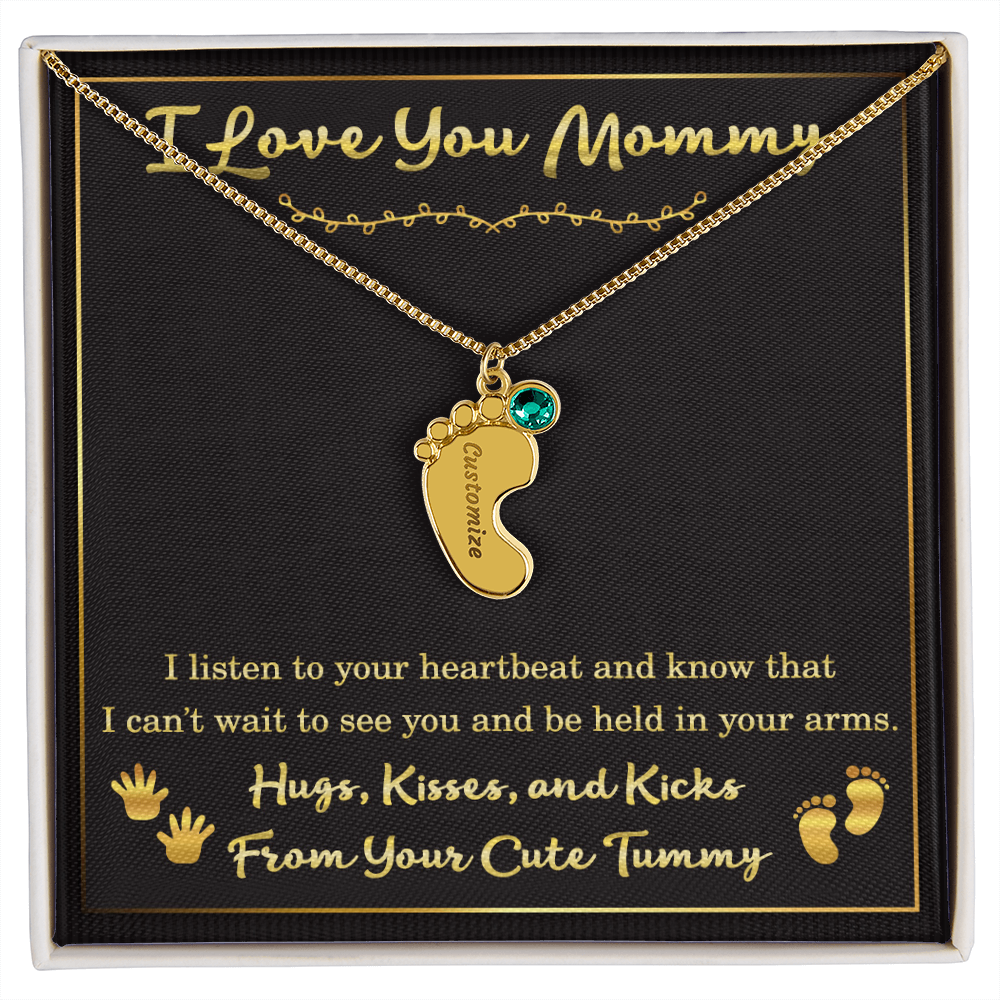 Personalized Mother’s Day Gift for Expecting Mom – Necklace from Tummy for New Mom – Gift for Women During Pregnancy