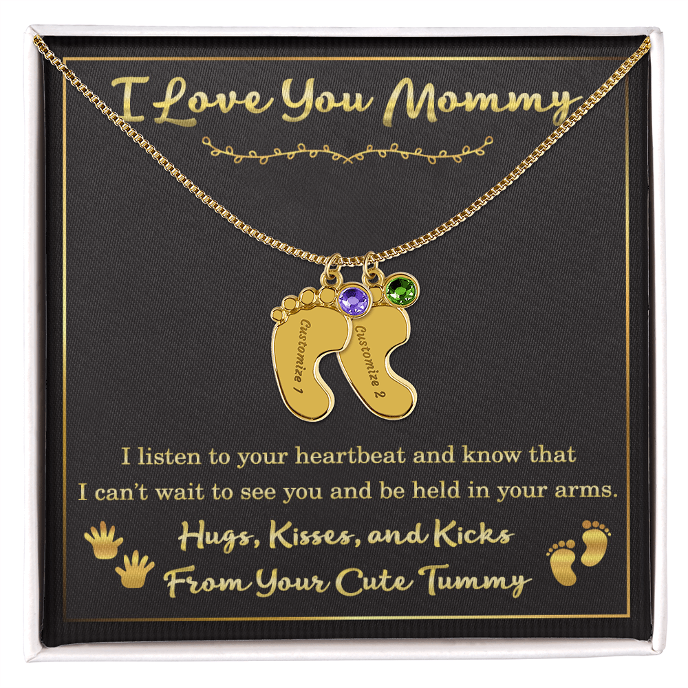Personalized Mother’s Day Gift for Expecting Mom – Necklace from Tummy for New Mom – Gift for Women During Pregnancy