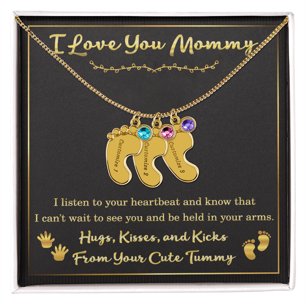 Personalized Mother’s Day Gift for Expecting Mom – Necklace from Tummy for New Mom – Gift for Women During Pregnancy
