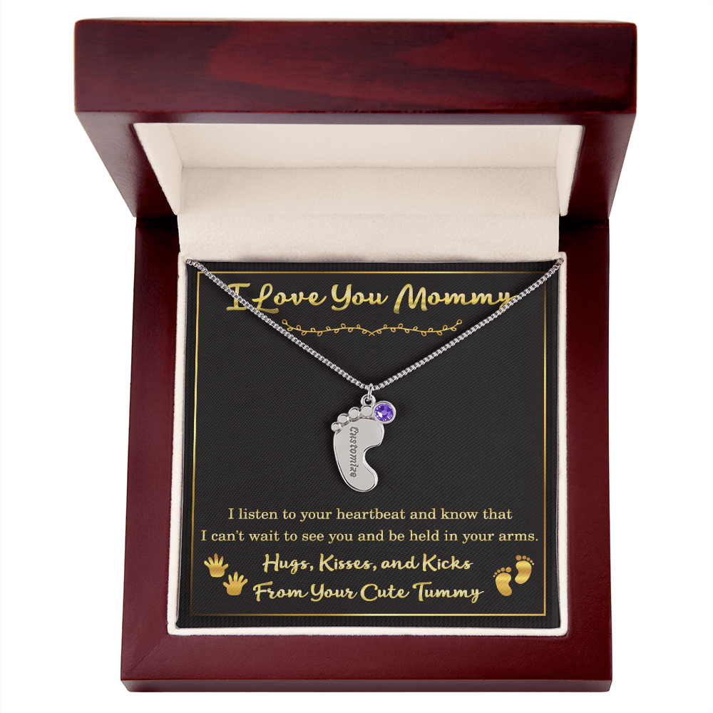 Personalized Mother’s Day Gift for Expecting Mom – Necklace from Tummy for New Mom – Gift for Women During Pregnancy