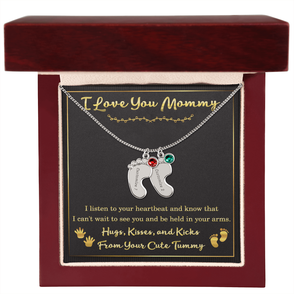 Personalized Mother’s Day Gift for Expecting Mom – Necklace from Tummy for New Mom – Gift for Women During Pregnancy