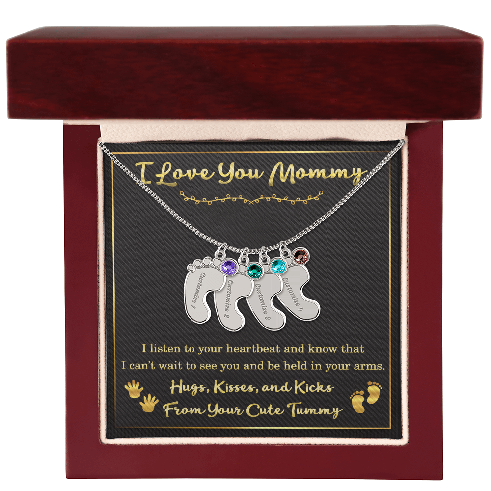 Personalized Mother’s Day Gift for Expecting Mom – Necklace from Tummy for New Mom – Gift for Women During Pregnancy