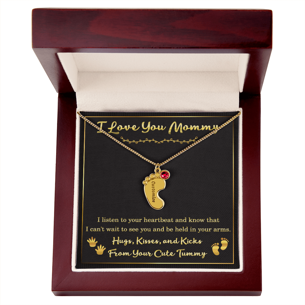 Personalized Mother’s Day Gift for Expecting Mom – Necklace from Tummy for New Mom – Gift for Women During Pregnancy