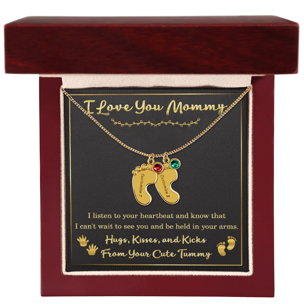 Personalized Mother’s Day Gift for Expecting Mom – Necklace from Tummy for New Mom – Gift for Women During Pregnancy