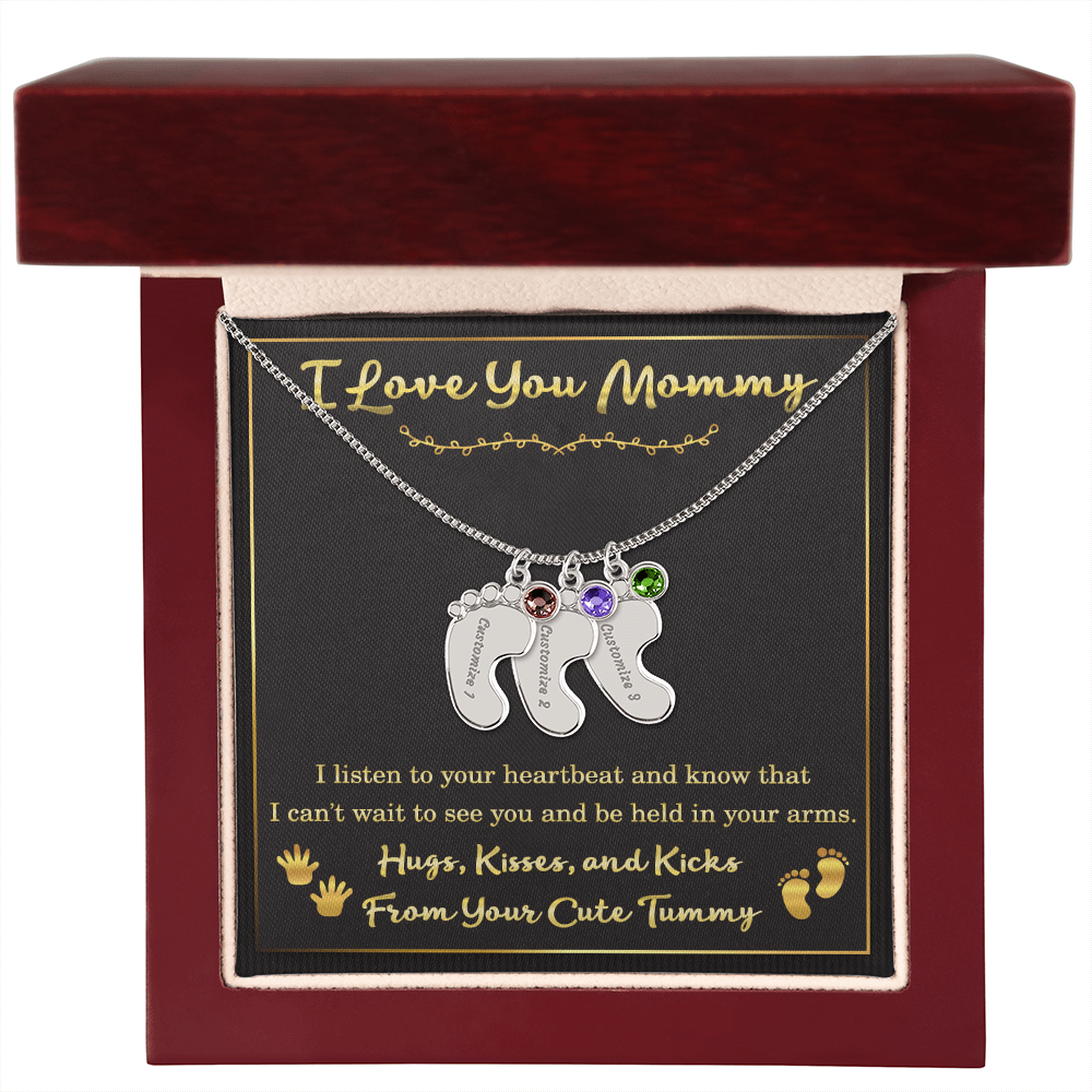Personalized Mother’s Day Gift for Expecting Mom – Necklace from Tummy for New Mom – Gift for Women During Pregnancy