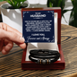 "To My Husband" Leather & Stainless Steel Bracelet - "Forever & Always" Husband Gift - "I Love Being Yours" Message Card